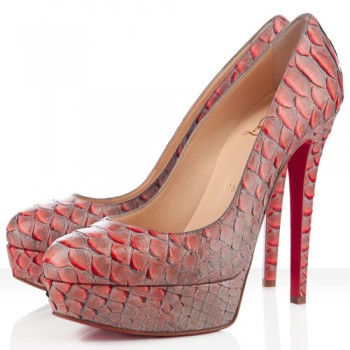 Replica Christian Louboutin Bianca 140mm Platforms Mandarin Red Cheap Fake Shoes