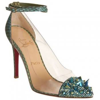Replica Christian Louboutin Pivichic 120mm Pumps Green Cheap Fake Shoes