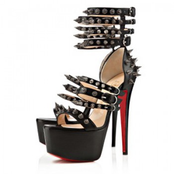 Replica Christian Louboutin Botticellita 160mm Sandals Black Cheap Fake Shoes