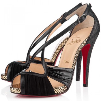 Replica Christian Louboutin Divinoche 120mm Sandals Black Cheap Fake Shoes