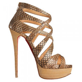 Replica Christian Louboutin Balota 140mm Sandals Python Cheap Fake Shoes