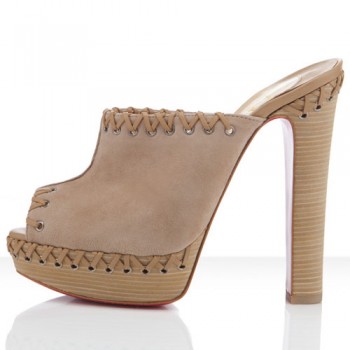 Replica Christian Louboutin Sablina 140mm Sandals Taupe Cheap Fake Shoes