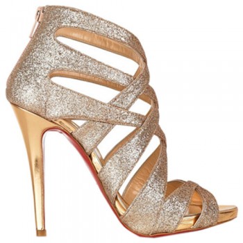 Replica Christian Louboutin Balota 120mm Sandals Gold Cheap Fake Shoes