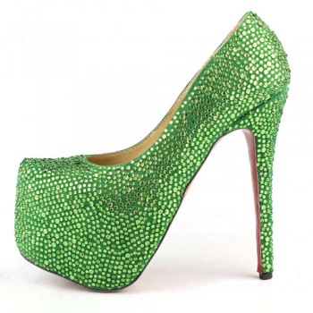 Replica Christian Louboutin Daffodile 160mm Platforms Green Cheap Fake Shoes