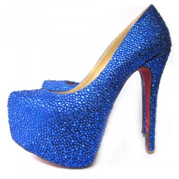 Replica Christian Louboutin Daffodile 160mm Platforms Blue Cheap Fake Shoes