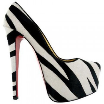 Replica Christian Louboutin Daffodile 160mm Platforms Zebra Cheap Fake Shoes