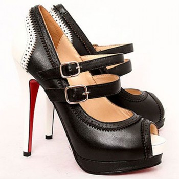 Replica Christian Louboutin Luly 140mm Mary Jane Pumps Black Cheap Fake Shoes