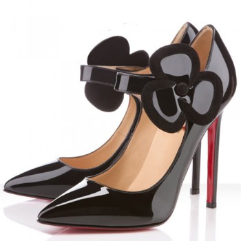 Replica Christian Louboutin Pensee 120mm Mary Jane Pumps Black Cheap Fake Shoes