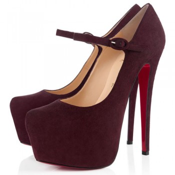 Replica Christian Louboutin Lady Daf 160mm Mary Jane Pumps Plum Cheap Fake Shoes