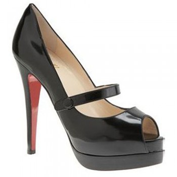 Replica Christian Louboutin No Barre 140mm Mary Jane Pumps Black Cheap Fake Shoes