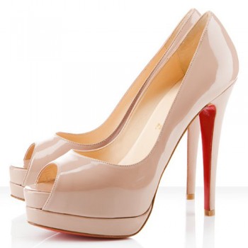 Replica Christian Louboutin Altadama 140mm Peep Toe Pumps Nude Cheap Fake Shoes