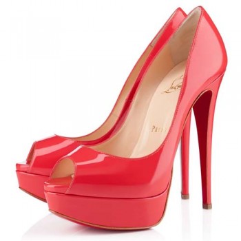 Replica Christian Louboutin Lady 140mm Peep Toe Pumps Rose Paris Cheap Fake Shoes