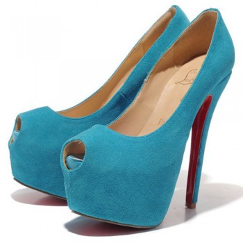 Replica Christian Louboutin Highness 160mm Peep Toe Pumps Caraibes Cheap Fake Shoes