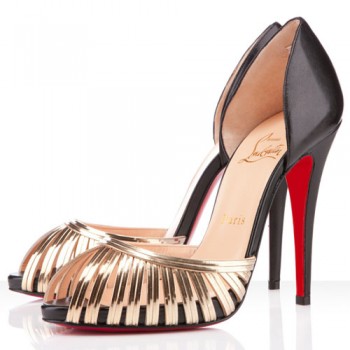 Replica Christian Louboutin Corpus 120mm Peep Toe Pumps Black Cheap Fake Shoes