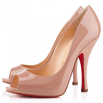 Replica Christian Louboutin Maryl 120mm Peep Toe Pumps Nude Cheap Fake Shoes