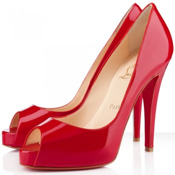 Replica Christian Louboutin Very Prive 120mm Peep Toe Pumps Red Cheap Fake Shoes
