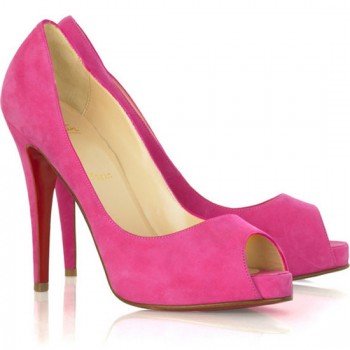 Replica Christian Louboutin Very Prive 120mm Peep Toe Pumps Pink Cheap Fake Shoes