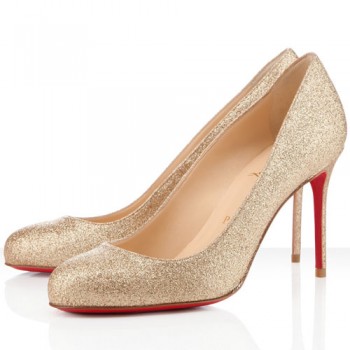 Replica Christian Louboutin Fifi 80mm Pumps Gold Cheap Fake Shoes