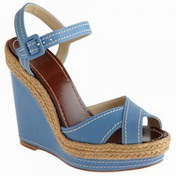 Replica Christian Louboutin Almeria 120mm Wedges Blue Cheap Fake Shoes