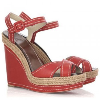 Replica Christian Louboutin Almeria 120mm Wedges Red Cheap Fake Shoes