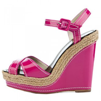 Replica Christian Louboutin Almeria 120mm Wedges Pink Cheap Fake Shoes