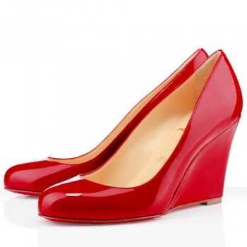 Replica Christian Louboutin Ron Ron Zeppa 80mm Wedges Red Cheap Fake Shoes