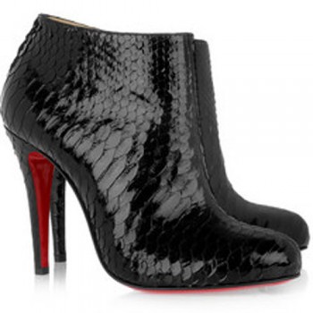 Replica Christian Louboutin Belle 100mm Ankle Boots Black Cheap Fake Shoes