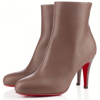 Replica Christian Louboutin Bello 80mm Ankle Boots Taupe Cheap Fake Shoes