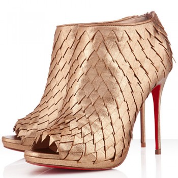 Replica Christian Louboutin Diplonana 120mm Ankle Boots Gold Cheap Fake Shoes