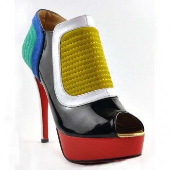 Replica Christian Louboutin Futura 140mm Ankle Boots Multicolor Cheap Fake Shoes