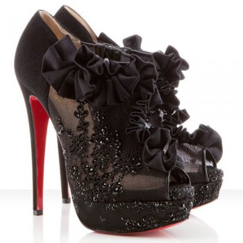 Replica Christian Louboutin Margot 140mm Ankle Boots Black Cheap Fake Shoes