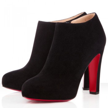 Replica Christian Louboutin Vicky Booty 120mm Ankle Boots Black Cheap Fake Shoes