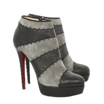 Replica Christian Louboutin Multi Booty 140mm Ankle Boots Grey Cheap Fake Shoes