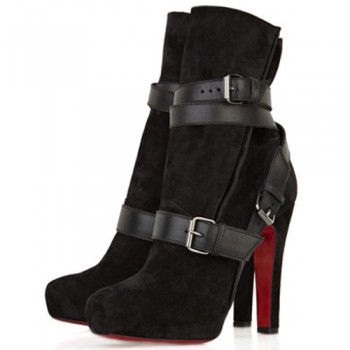 Replica Christian Louboutin Guerriere 120mm Ankle Boots Black Cheap Fake Shoes