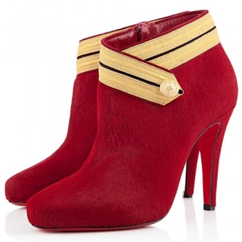 Replica Christian Louboutin Marychal 100mm Ankle Boots Red Cheap Fake Shoes