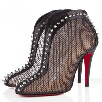 Replica Christian Louboutin Bourriche 100mm Ankle Boots Black Cheap Fake Shoes