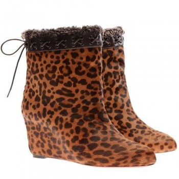 Replica Christian Louboutin Toufure 80mm Ankle Boots Leopard Cheap Fake Shoes