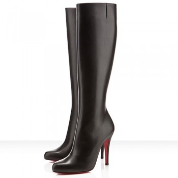 Replica Christian Louboutin Bourge 100mm Boots Black Cheap Fake Shoes