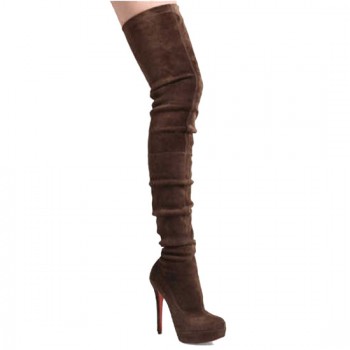 Replica Christian Louboutin Gazolina 140mm Boots Brown Cheap Fake Shoes