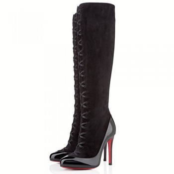 Replica Christian Louboutin Gwendoline 100mm Boots Black Cheap Fake Shoes