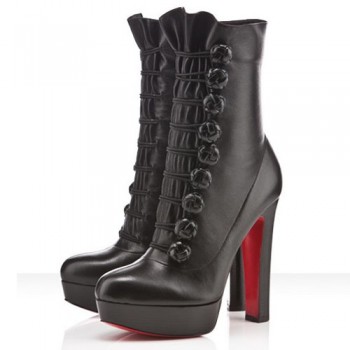 Replica Christian Louboutin Chasseresse 140mm Boots Black Cheap Fake Shoes
