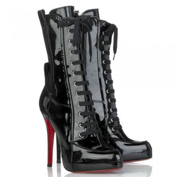 Replica Christian Louboutin Avedere 120mm Boots Black Cheap Fake Shoes