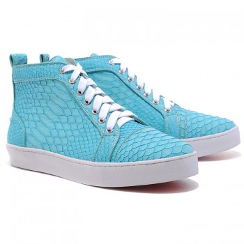 Replica Christian Louboutin Louis Python Sneakers Blue Cheap Fake Shoes