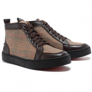 Replica Christian Louboutin Rantulow Sneakers Brown Cheap Fake Shoes