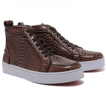 Replica Christian Louboutin Louis Sneakers Brown Cheap Fake Shoes