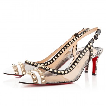 Replica Christian Louboutin Manovra 80mm Sandals White Cheap Fake Shoes