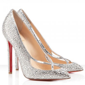 Replica Christian Louboutin Super Vic 120mm Pumps Silver Cheap Fake Shoes