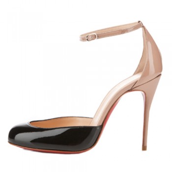 Replica Christian Louboutin Tres Decollete 100mm Pumps Black/Nude Cheap Fake Shoes