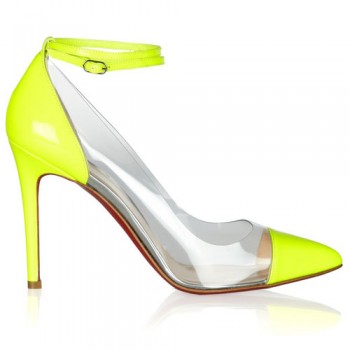 Replica Christian Louboutin Bis Un Bout 100mm Pumps Yellow Cheap Fake Shoes