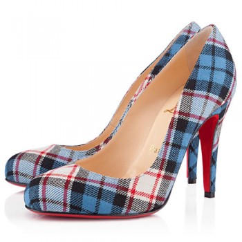 Replica Christian Louboutin Ron Ron 100mm Pumps Blue Cheap Fake Shoes